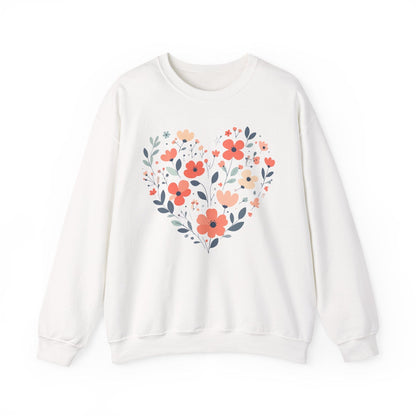 Floral Heart Sweatshirt | Soft Botanical Love Design
