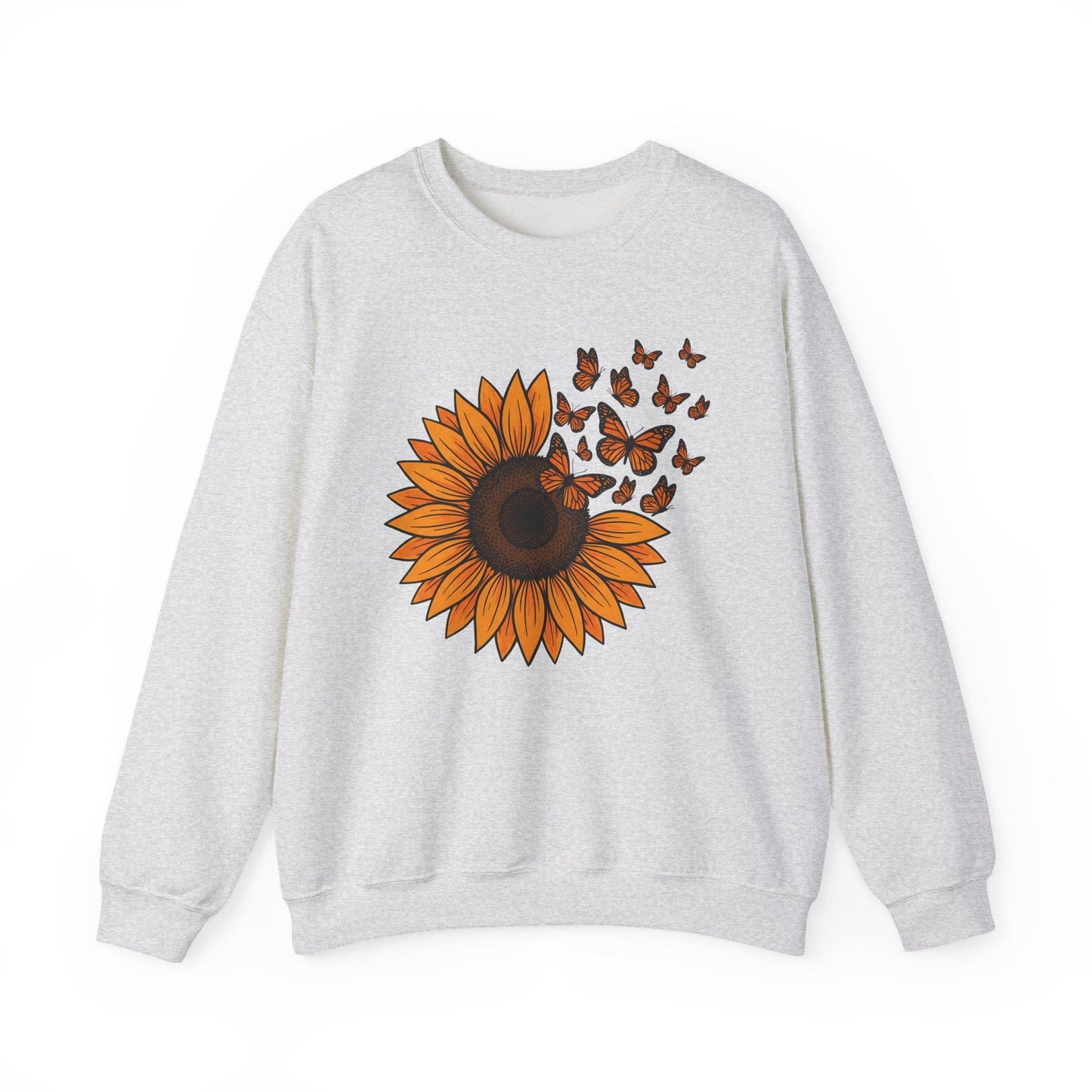 Sunflower & Monarch Butterflies Shirt | Nature-Inspired Floral Sweatshirt