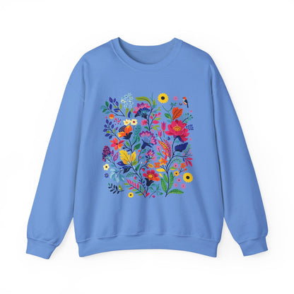 Bloom & Bright Spring Floral Shirt | Colorful Botanical Graphic Sweatshirt
