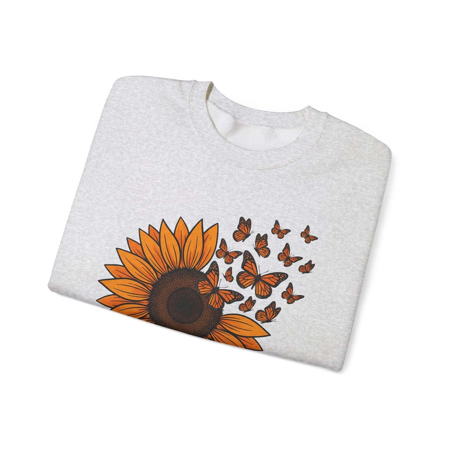 Sunflower & Monarch Butterflies Shirt | Nature-Inspired Floral Sweatshirt