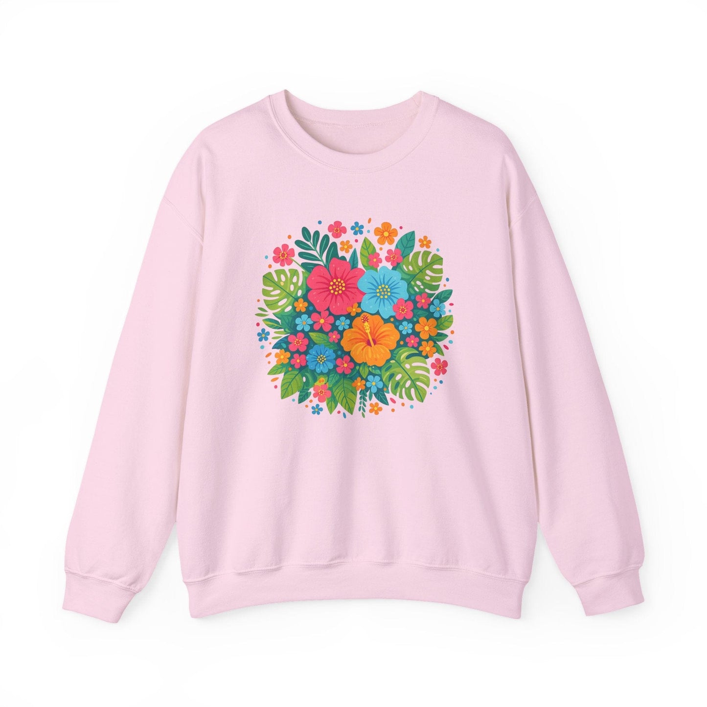Tropical Bloom Floral Sweatshirt | Bright Botanical Spring Design