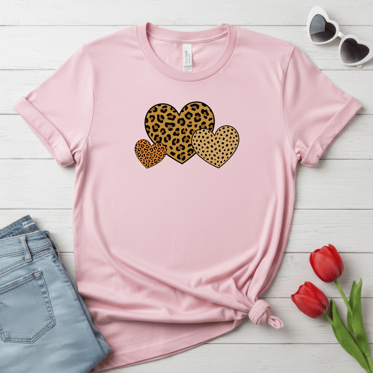 Leopard Heart Valentine Shirt | Trendy Animal Print Valentine Tee