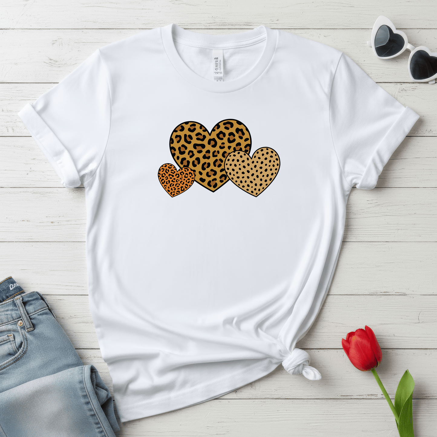 Leopard Heart Valentine Shirt | Trendy Animal Print Valentine Tee