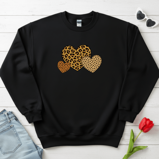 Leopard Heart Valentine Shirt | Trendy Animal Print Valentine Sweatshirt