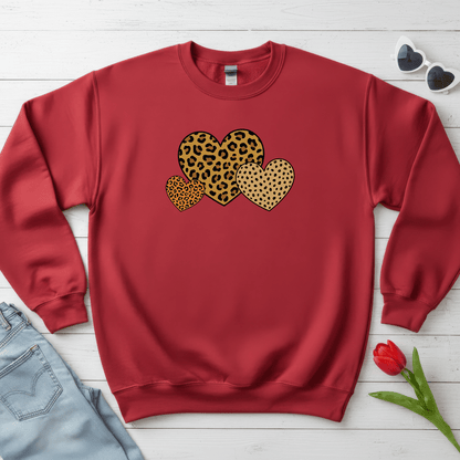 Leopard Heart Valentine Shirt | Trendy Animal Print Valentine Sweatshirt
