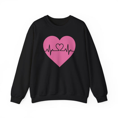 Heartbeat Love Valentine Shirt | Heart Pulse Graphic Sweatshirt