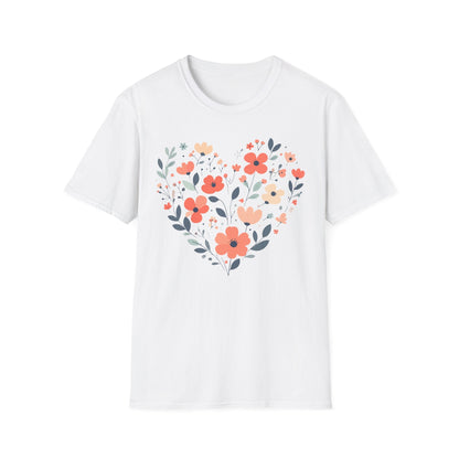 Floral Heart t-shirt | Soft Botanical Love Design