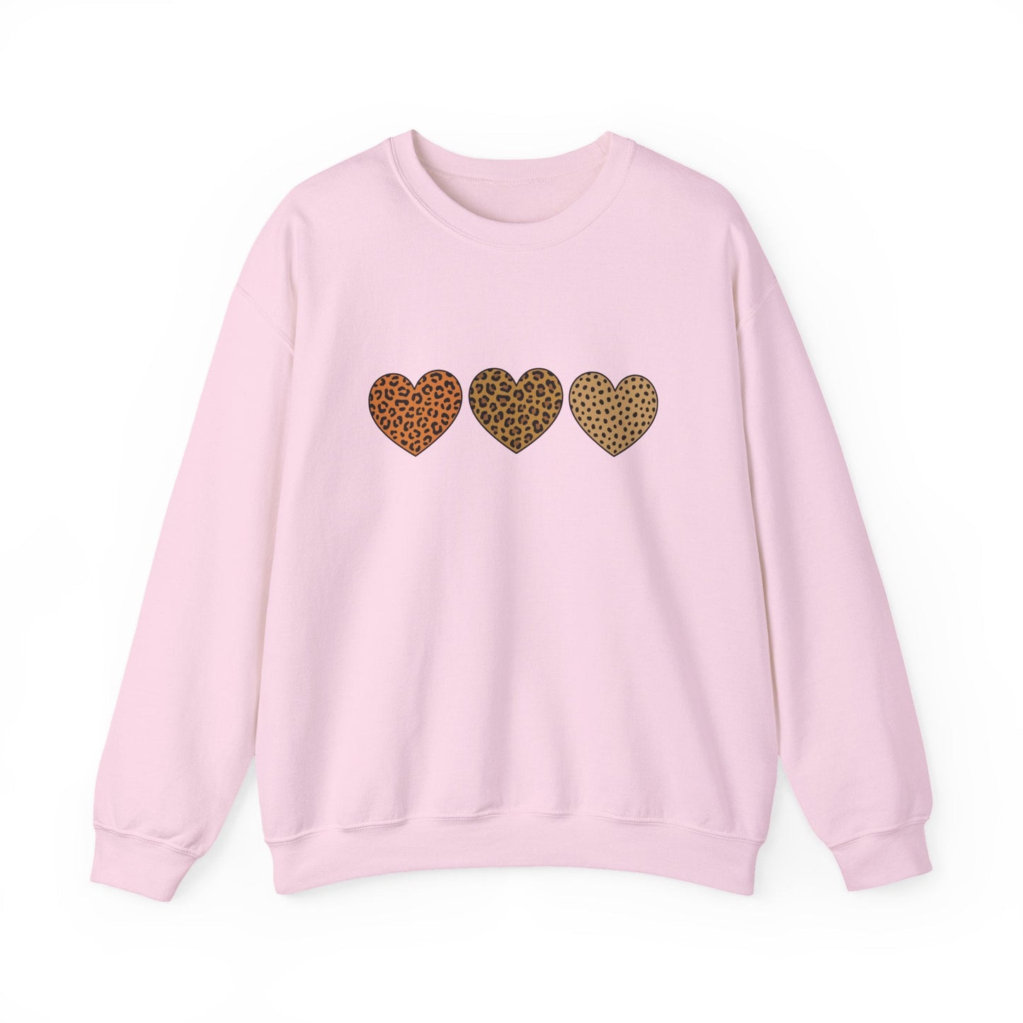 Leopard Heart Trio Valentine Shirt | Trendy Animal Print Love Sweatshirt