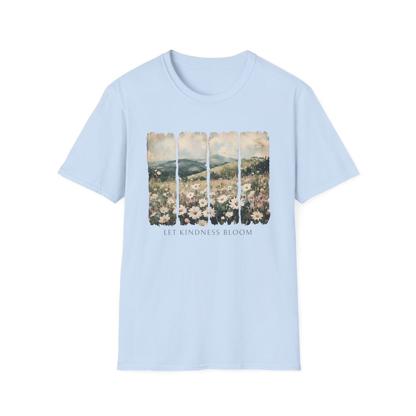 Let Kindness Bloom Shirt | Watercolor Floral Landscape Graphic Tee