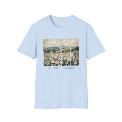 Let Kindness Bloom Shirt | Watercolor Floral Landscape Graphic Tee