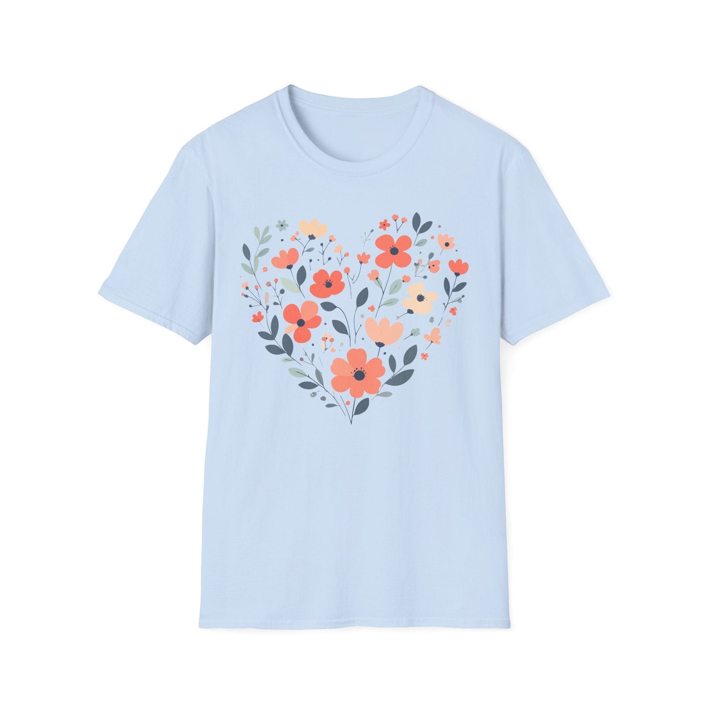 Floral Heart t-shirt | Soft Botanical Love Design