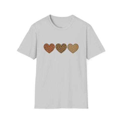 Leopard Heart Trio Valentine Shirt | Trendy Animal Print Love Tee