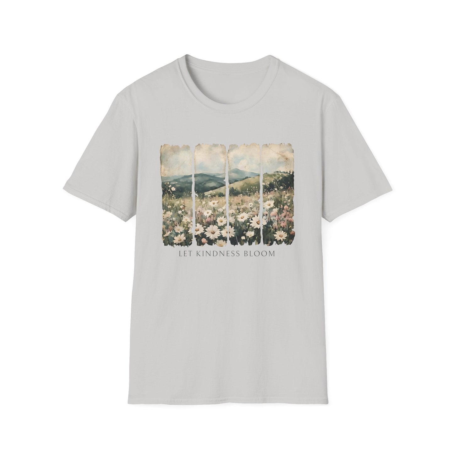 Let Kindness Bloom Shirt | Watercolor Floral Landscape Graphic Tee