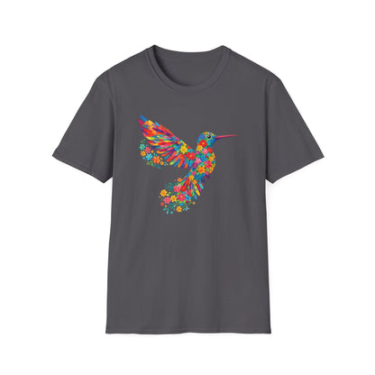 Vibrant Hummingbird Floral Shirt | Colorful Botanical Graphic t-shirt
