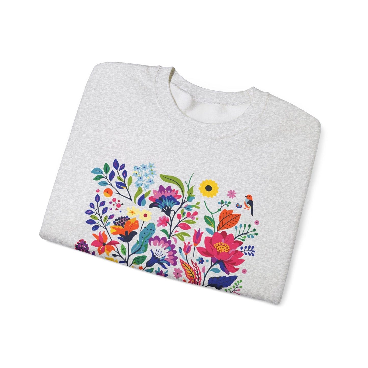 Bloom & Bright Spring Floral Shirt | Colorful Botanical Graphic Sweatshirt
