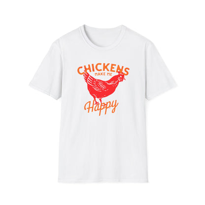 Chickens Make Me Happy t-shirt | Funny Farm Life Graphic Tee