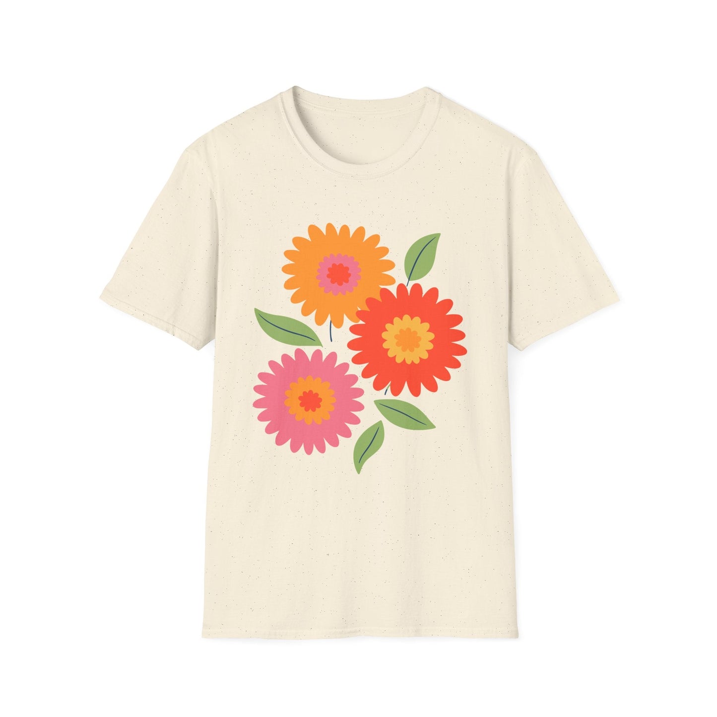 Retro Spring Flowers t-shirt | Colorful Minimal Floral Design