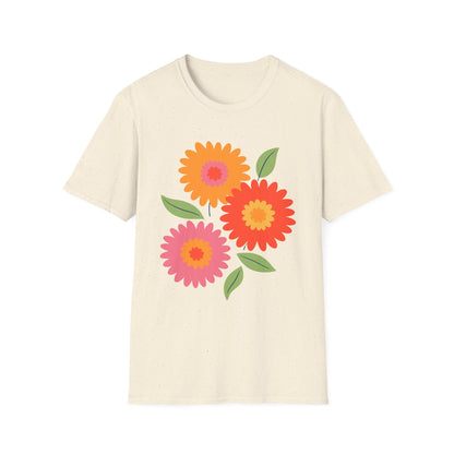 Retro Spring Flowers t-shirt | Colorful Minimal Floral Design