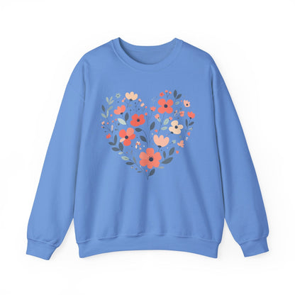 Floral Heart Sweatshirt | Soft Botanical Love Design