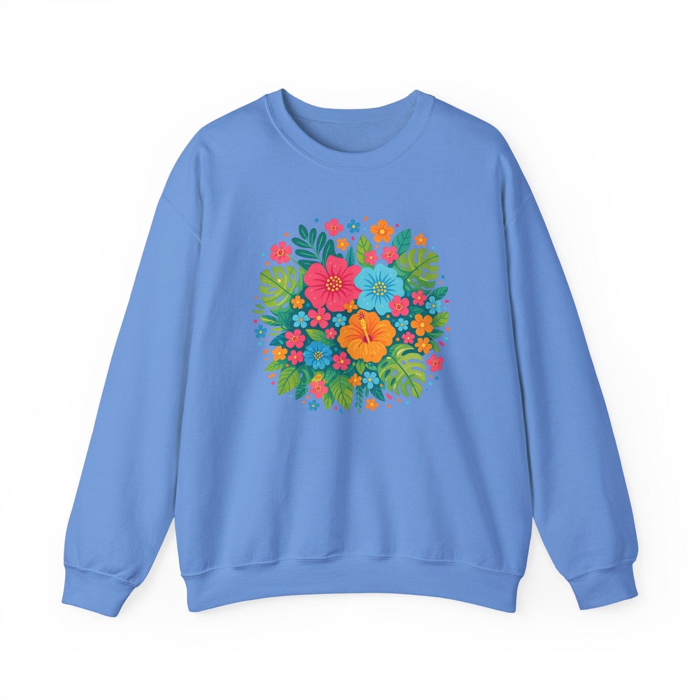 Tropical Bloom Floral Sweatshirt | Bright Botanical Spring Design