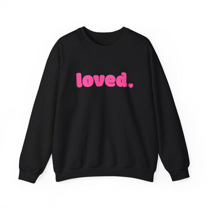 Loved Pink Valentine Shirt | Minimal Heart Valentine Sweatshirt