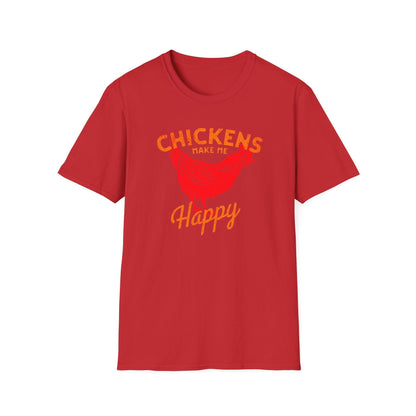 Chickens Make Me Happy t-shirt | Funny Farm Life Graphic Tee