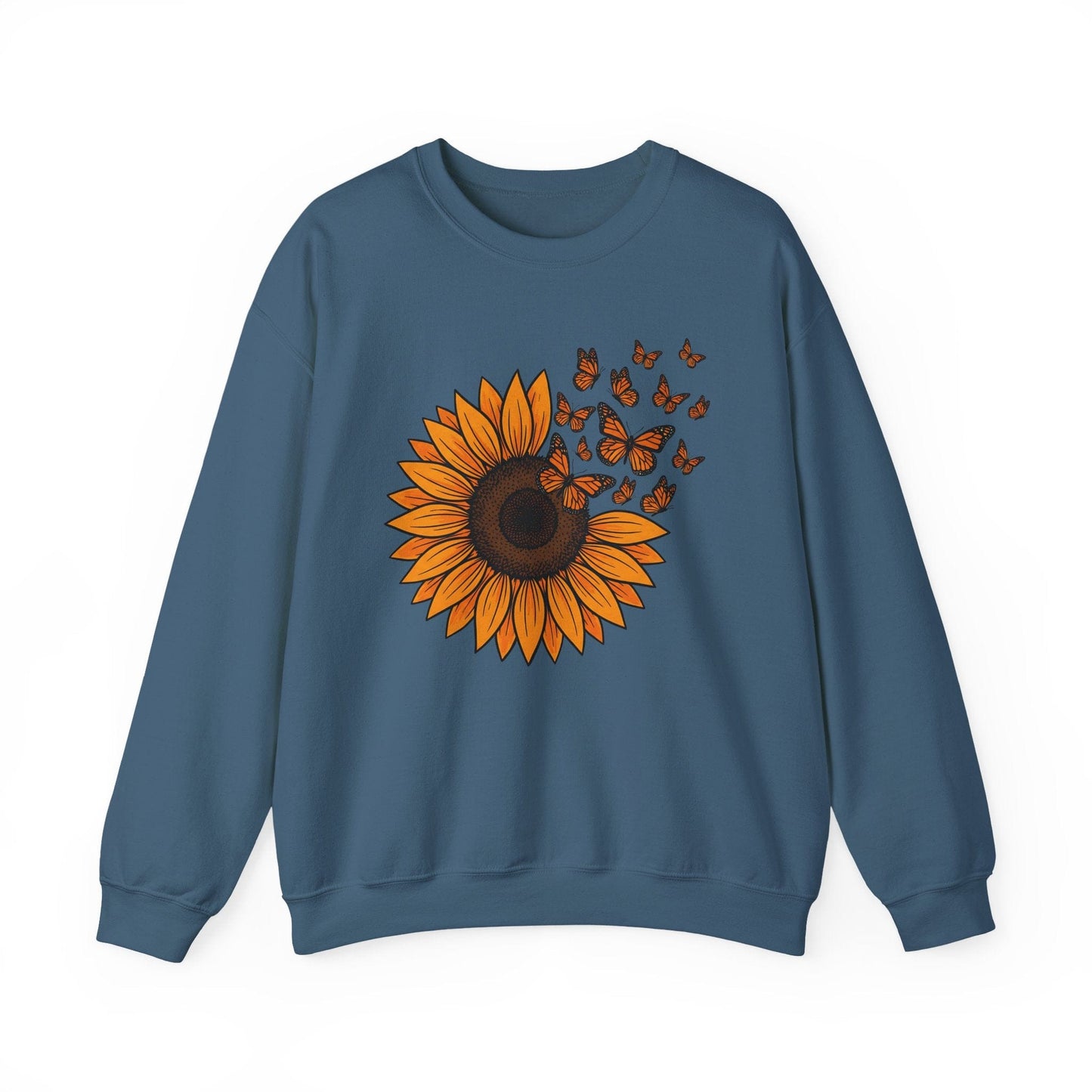Sunflower & Monarch Butterflies Shirt | Nature-Inspired Floral Sweatshirt