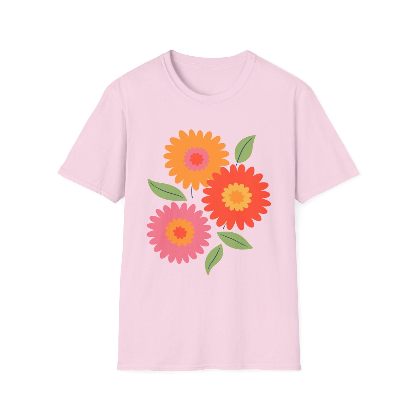 Retro Spring Flowers t-shirt | Colorful Minimal Floral Design