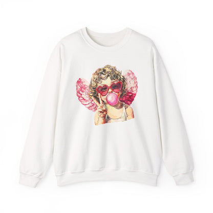 Peace Love Valentine Cupid Shirt | Bubblegum Angel Graphic Sweatshirt