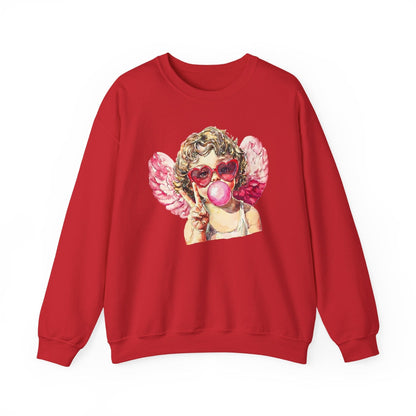 Peace Love Valentine Cupid Shirt | Bubblegum Angel Graphic Sweatshirt