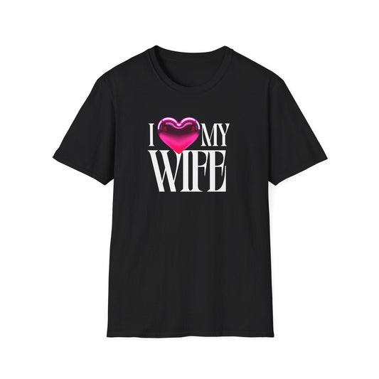 Glossy Pink Heart Wife Valentine T-Shirt | Minimal Modern Love Design