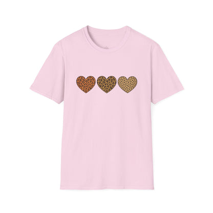 Leopard Heart Trio Valentine Shirt | Trendy Animal Print Love Tee