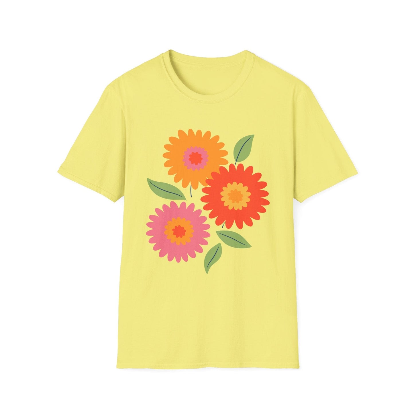 Retro Spring Flowers t-shirt | Colorful Minimal Floral Design