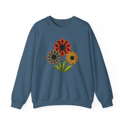 Patterned Floral Trio Sweatshirt | Buffalo Plaid, Polka Dot & Leopard Spring Design