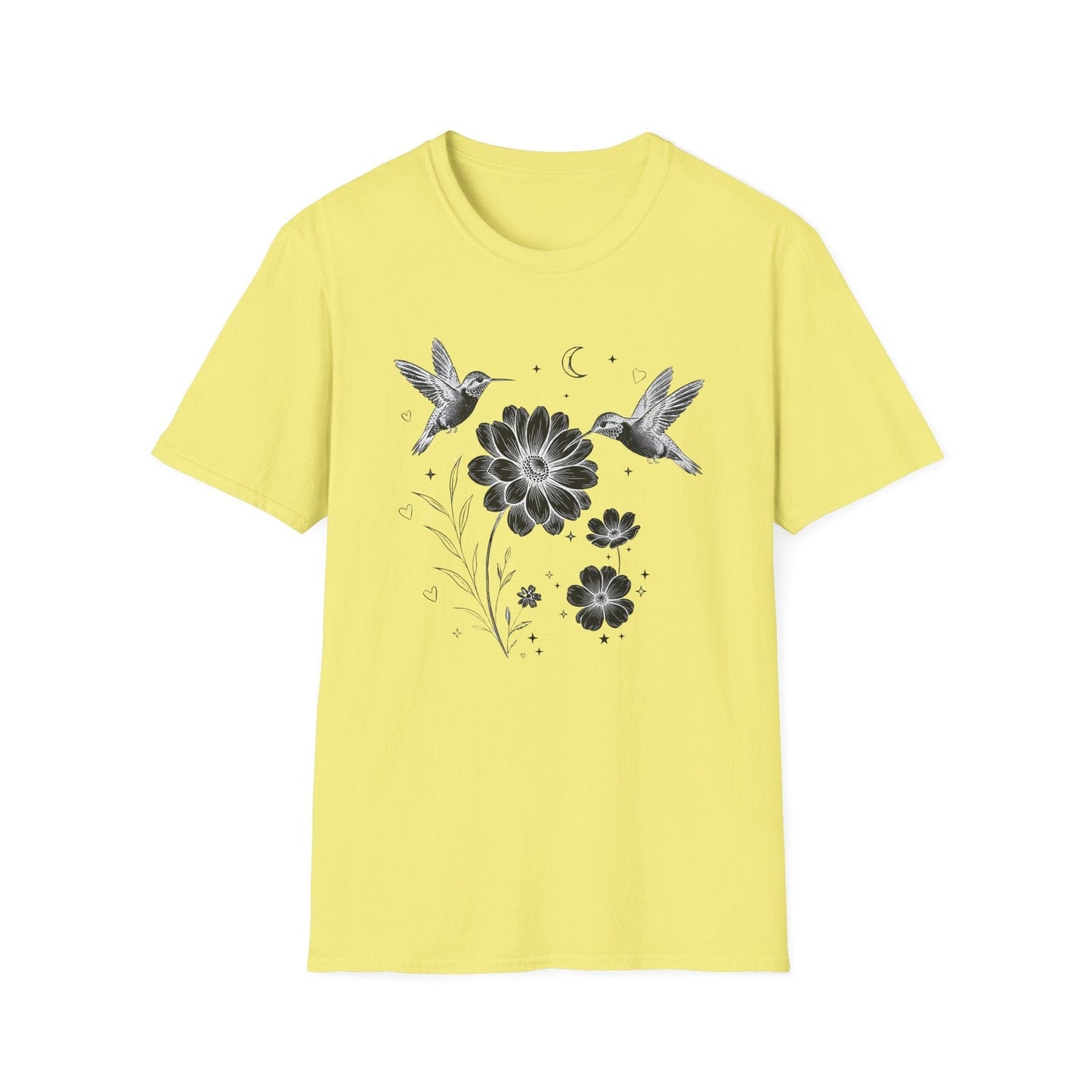 Hummingbird & Wildflower t-shirt | Minimal Botanical Nature Design