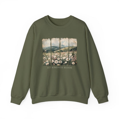 Let Kindness Bloom Shirt | Watercolor Floral Landscape Sweatshirt