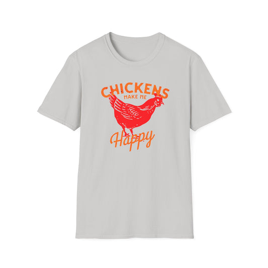Chickens Make Me Happy t-shirt | Funny Farm Life Graphic Tee