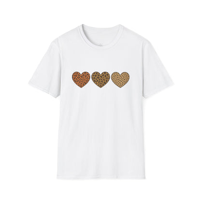 Leopard Heart Trio Valentine Shirt | Trendy Animal Print Love Tee