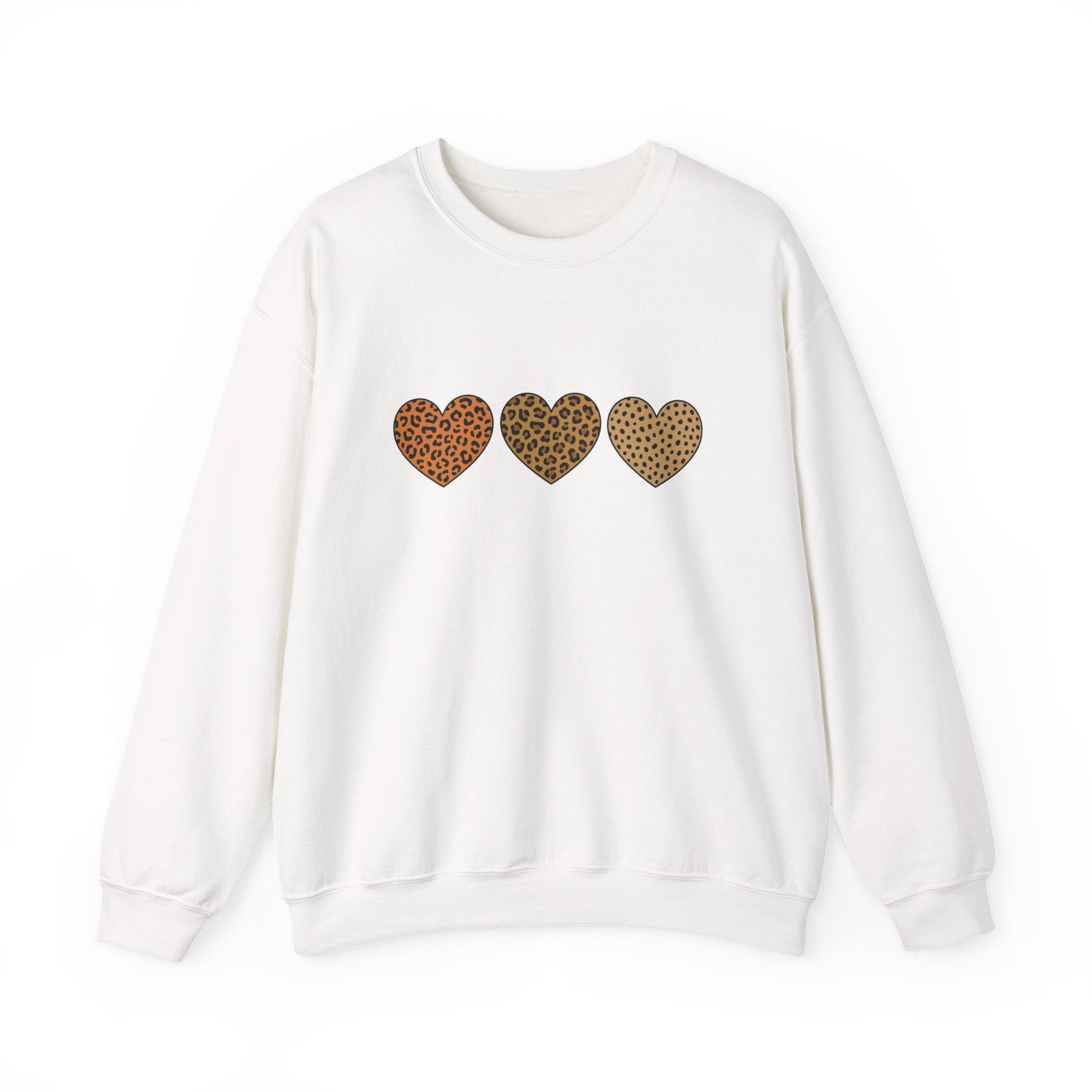 Leopard Heart Trio Valentine Shirt | Trendy Animal Print Love Sweatshirt
