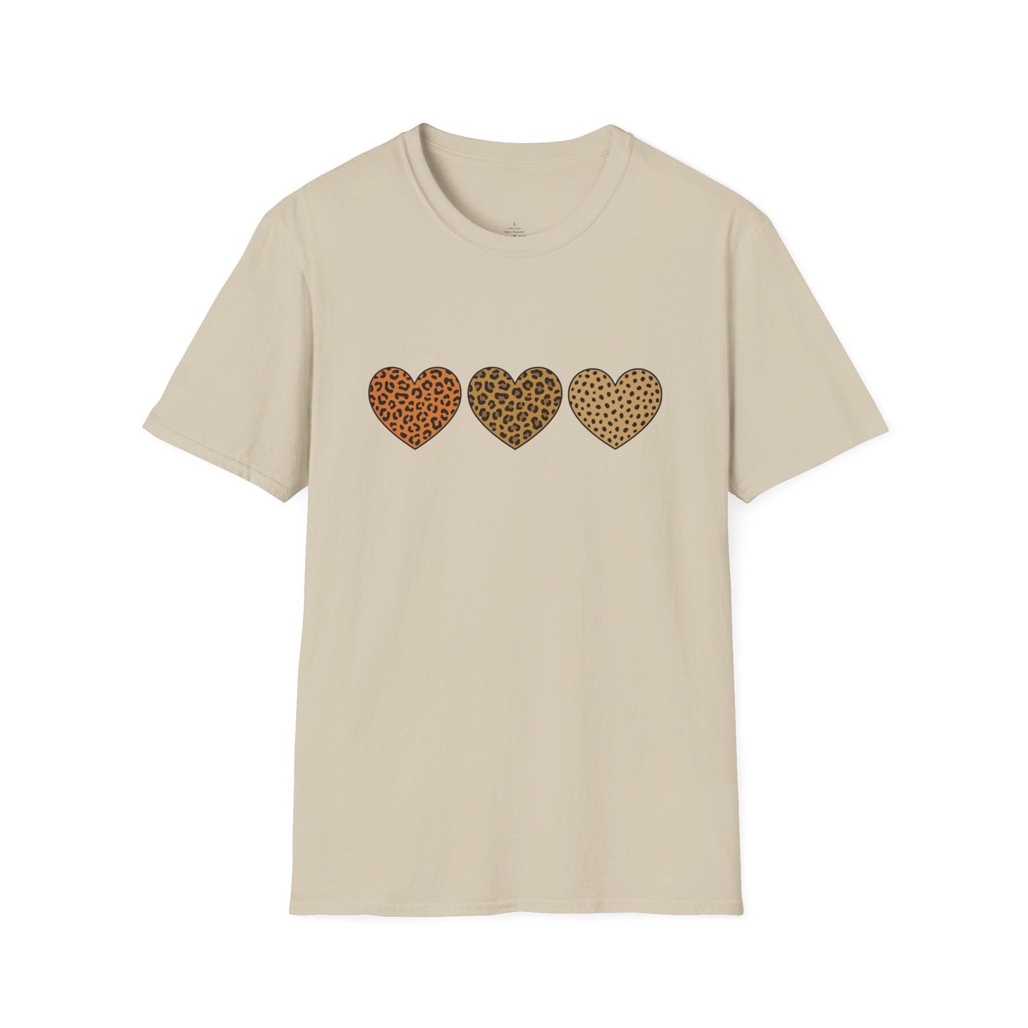 Leopard Heart Trio Valentine Shirt | Trendy Animal Print Love Tee