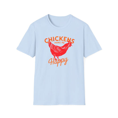 Chickens Make Me Happy t-shirt | Funny Farm Life Graphic Tee