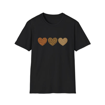 Leopard Heart Trio Valentine Shirt | Trendy Animal Print Love Tee
