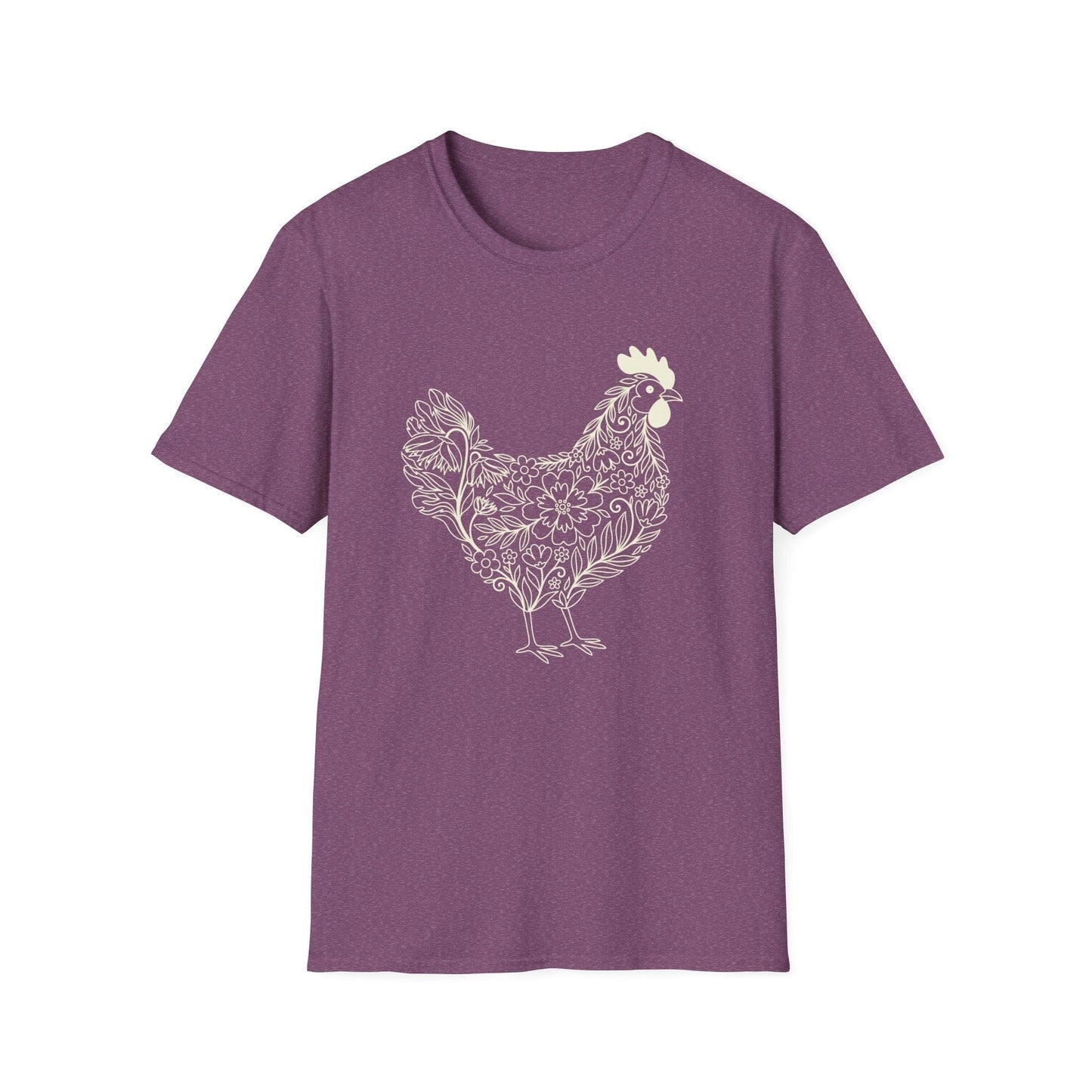 Floral Hen Line Art Shirt | Minimal Farmhouse Botanical Design