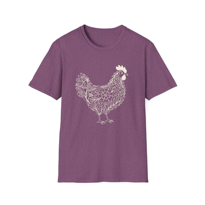 Floral Hen Line Art Shirt | Minimal Farmhouse Botanical Design