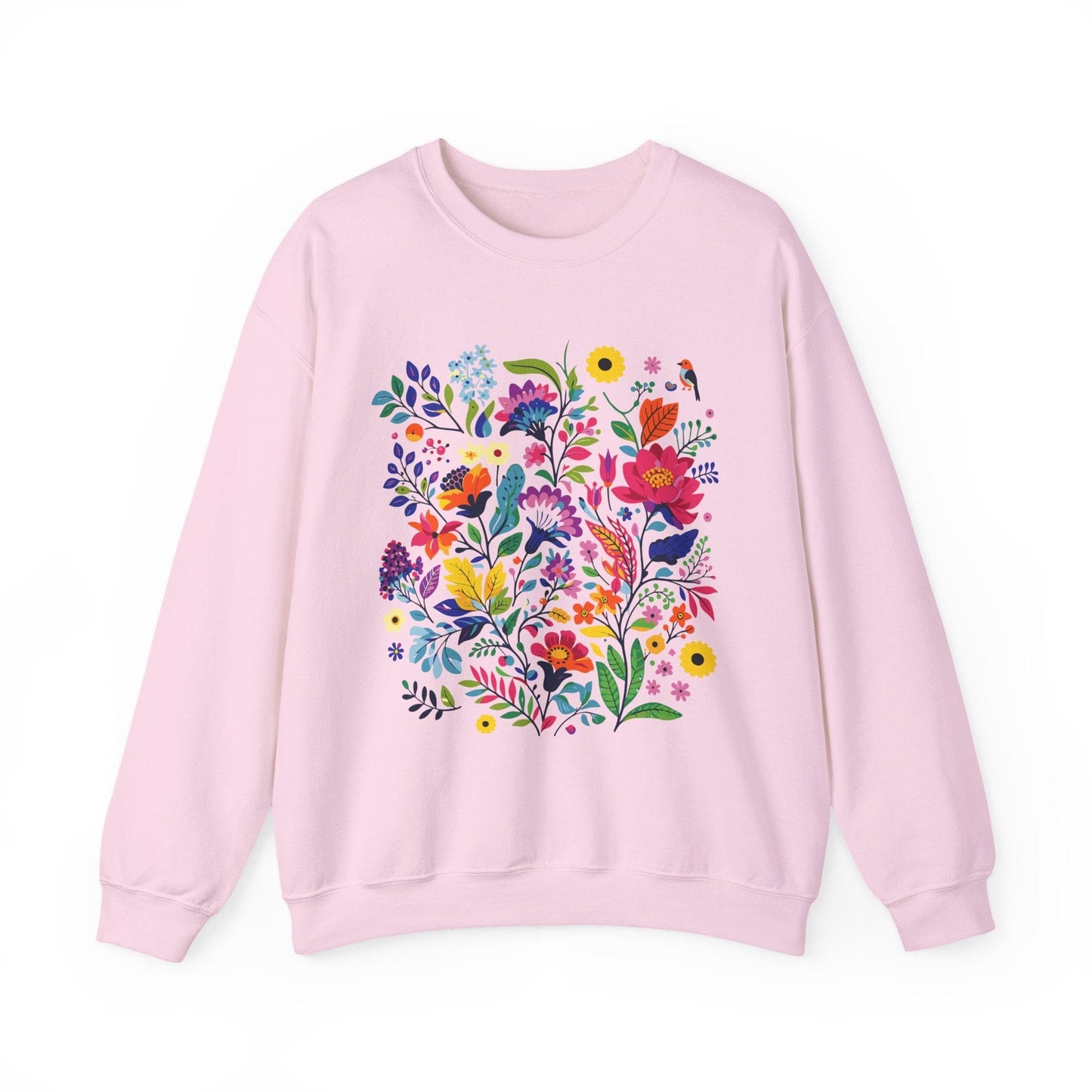 Bloom & Bright Spring Floral Shirt | Colorful Botanical Graphic Sweatshirt