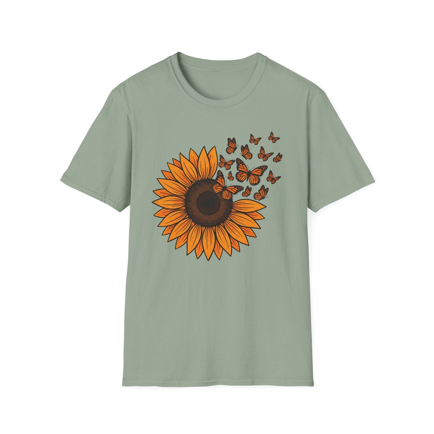 Sunflower & Monarch Butterflies Shirt | Nature-Inspired Floral Graphic Tee