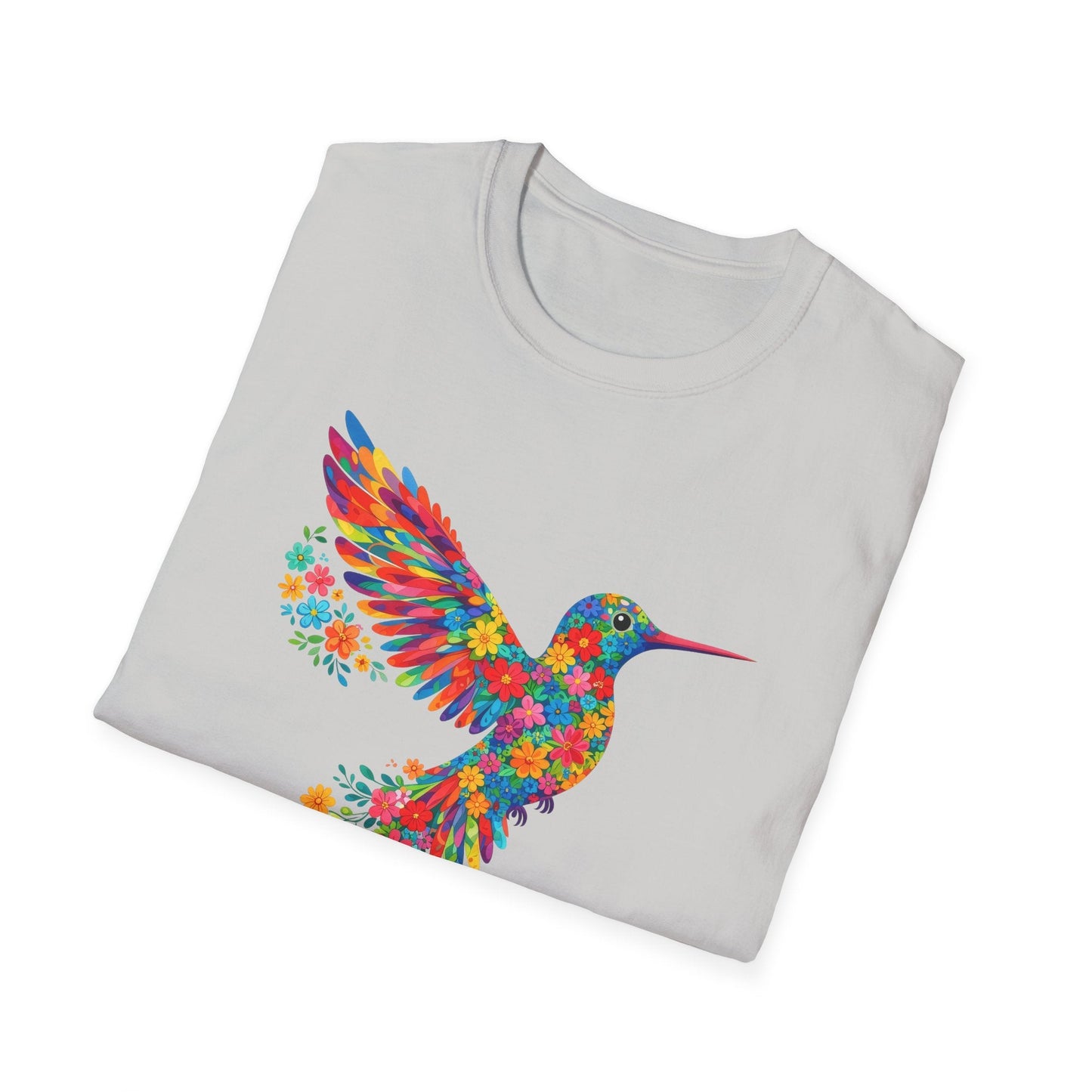 Vibrant Hummingbird Floral Shirt | Colorful Botanical Graphic t-shirt