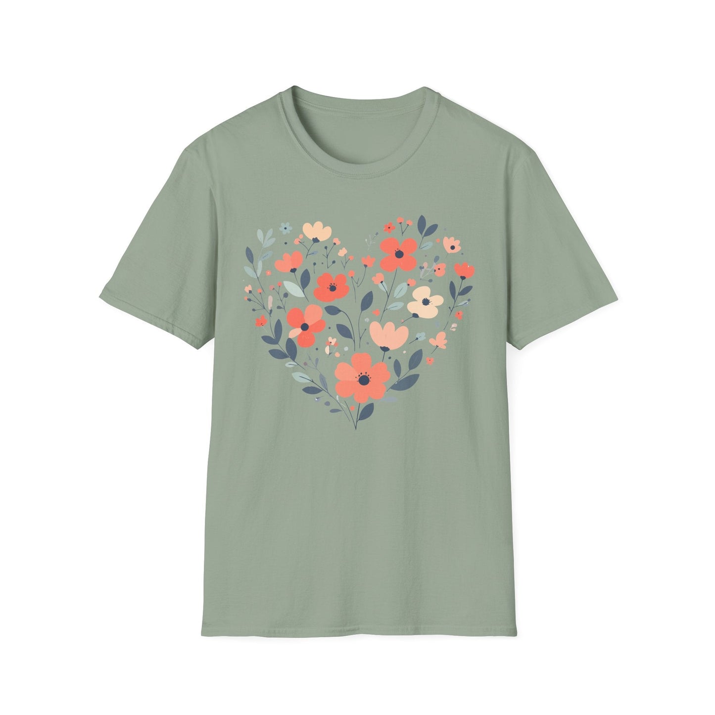 Floral Heart t-shirt | Soft Botanical Love Design