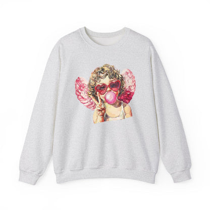 Peace Love Valentine Cupid Shirt | Bubblegum Angel Graphic Sweatshirt