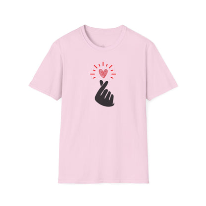 Mini Heart Gesture Shirt | Minimal Love Hand Heart Tee